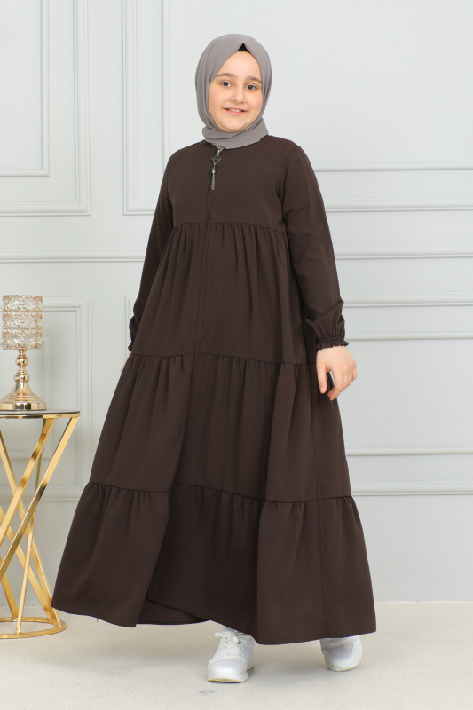 3 KATLI ÇOCUK FERACE Kahverengi - 4002 - 1