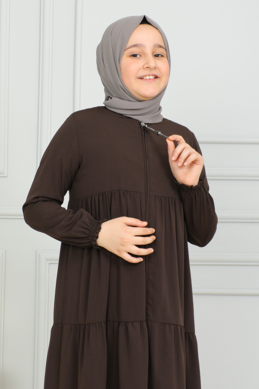 3 KATLI ÇOCUK FERACE Kahverengi - 4002 - 3
