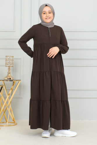 3 KATLI ÇOCUK FERACE Kahverengi - 4002 - 5