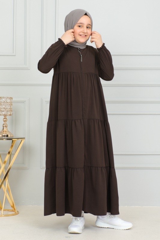 3 KATLI ÇOCUK FERACE Kahverengi - 4002 - 7