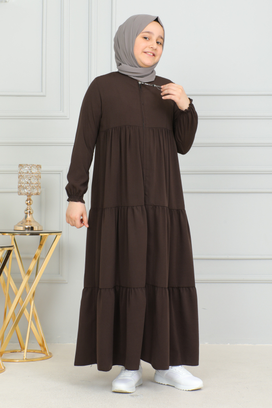 3 KATLI ÇOCUK FERACE Kahverengi - 4002 - 9