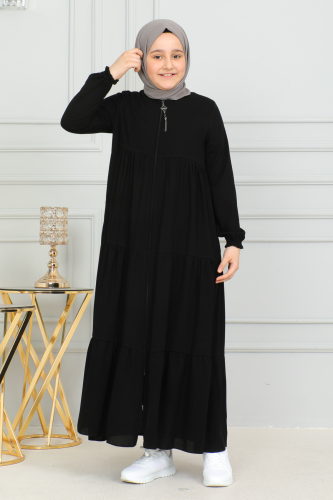 3 KATLI ÇOCUK FERACE Siyah - 4002 - 2