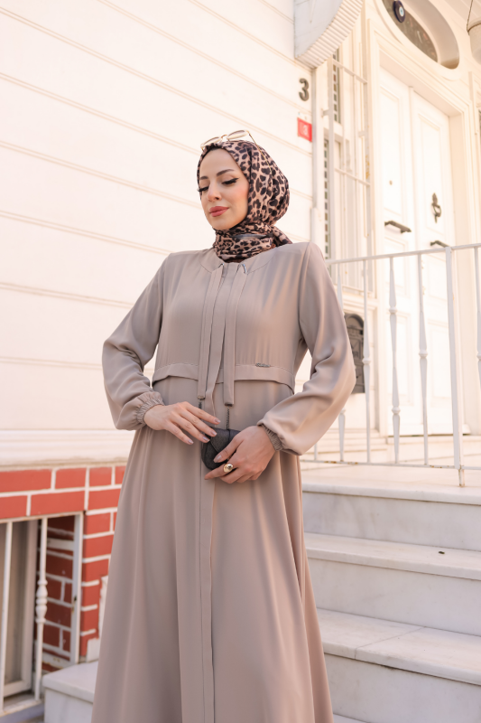 Allerli Kiloş Bağcıklı Ferace Taş- 9041 - 10