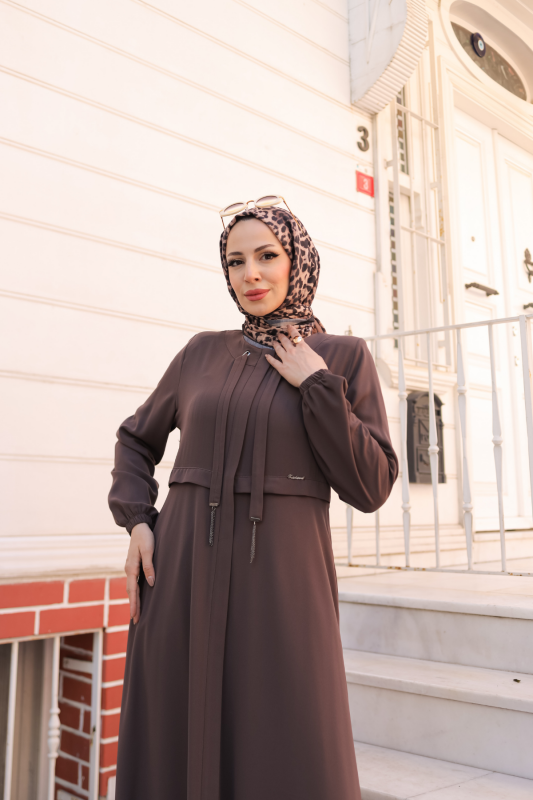 Allerli Kiloş Bağcıklı Ferace Vizon- 9041 - 22