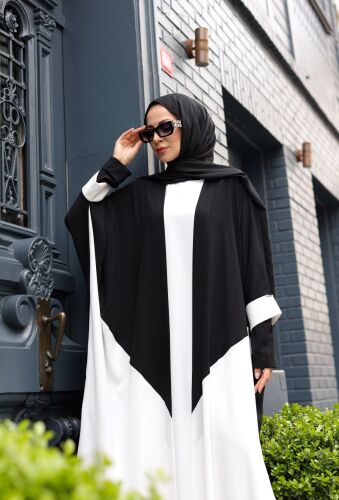 Almila Medine İpeği Elbise & Kimono Beyaz- 1003 - 5