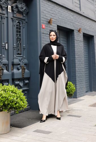 Almila Medine İpeği Elbise & Kimono Ekru - 1003 