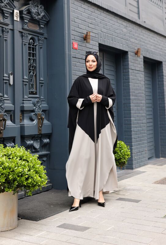 Almila Medine İpeği Elbise & Kimono Ekru - 1003 - 1