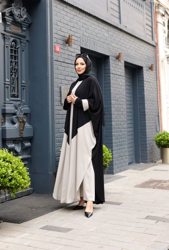 Almila Medine İpeği Elbise & Kimono Ekru - 1003 - 3