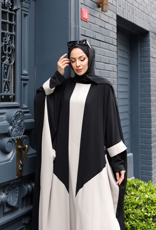 Almila Medine İpeği Elbise & Kimono Ekru - 1003 - 6