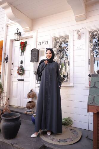 Anne Dantelli Taşlı Füme - 9008 - 5