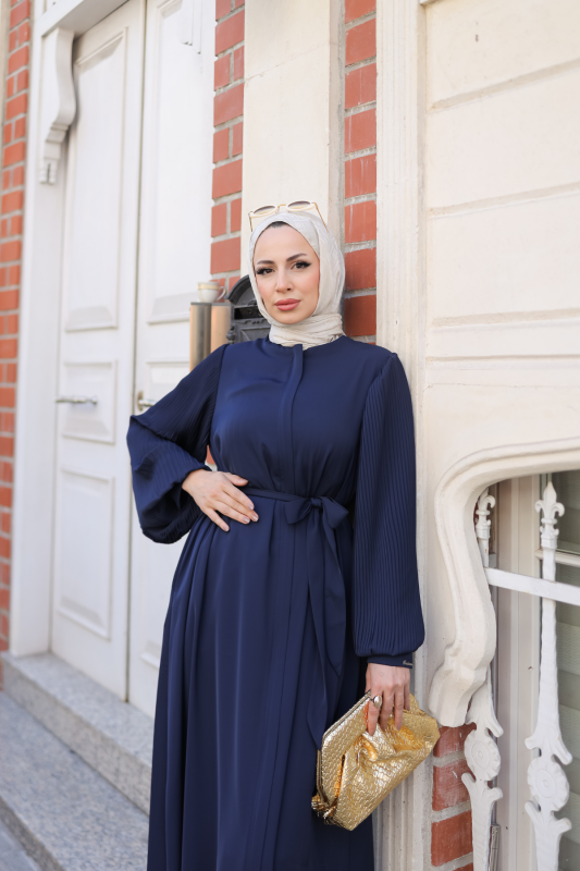 Aslım Abaya Lacivert- 9034 - 3