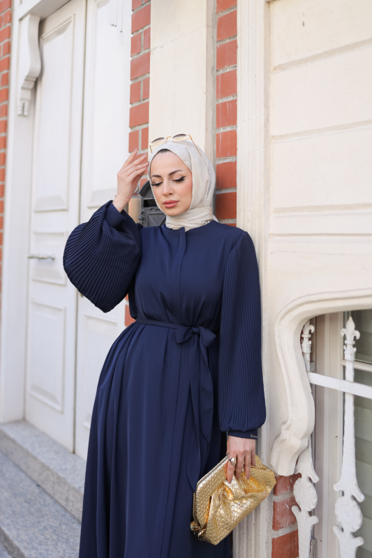 Aslım Abaya Lacivert- 9034 - 4