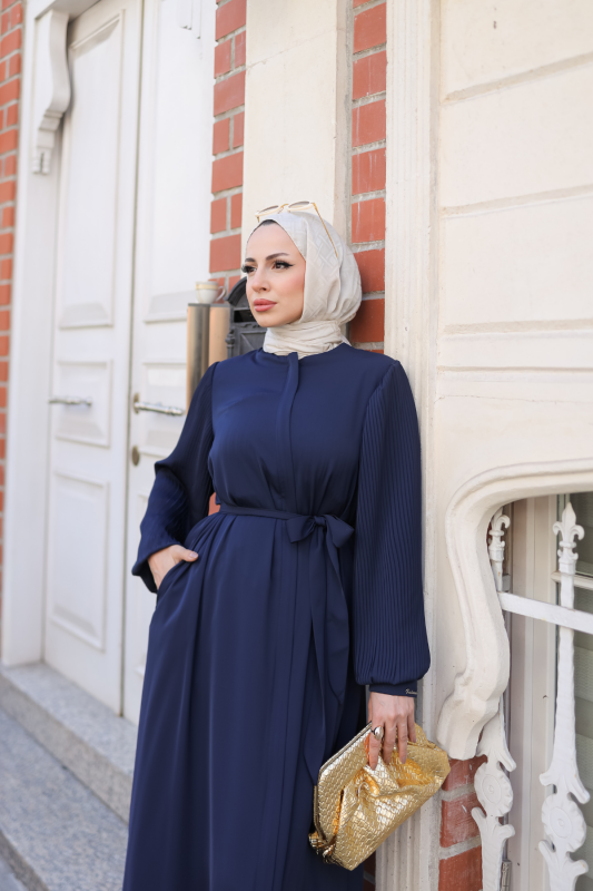 Aslım Abaya Lacivert- 9034 - 5