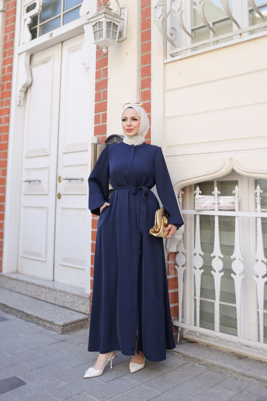 Aslım Abaya Lacivert- 9034 - 7