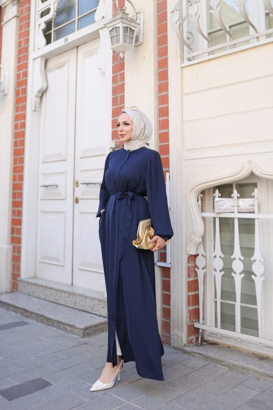Aslım Abaya Lacivert- 9034 - 8
