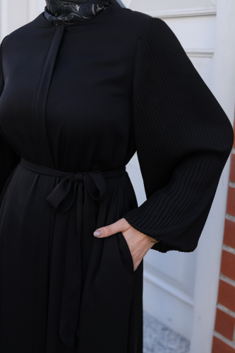 Aslım Abaya Siyah- 9034 - 8