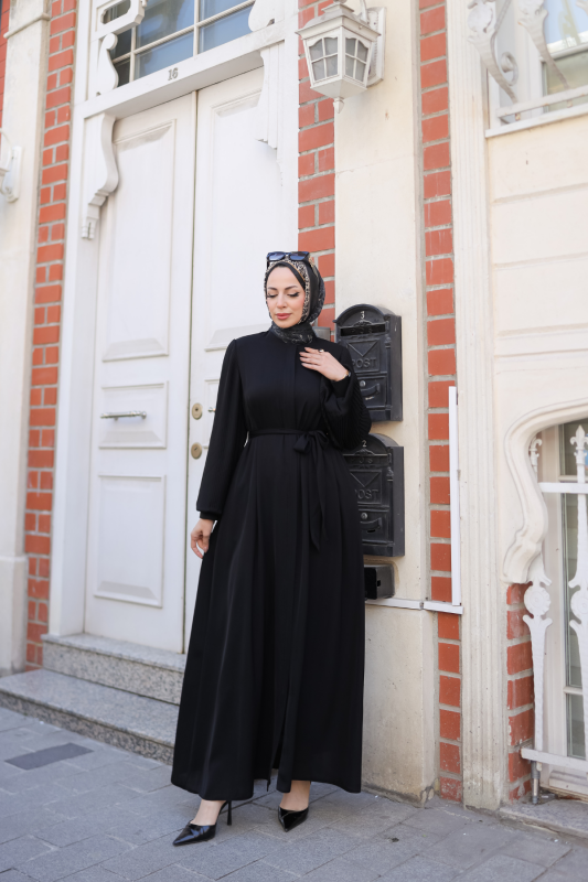 Aslım Abaya Siyah- 9034 - 1