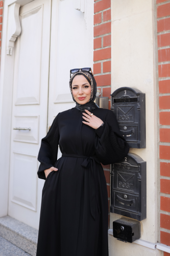 Aslım Abaya Siyah- 9034 - 2