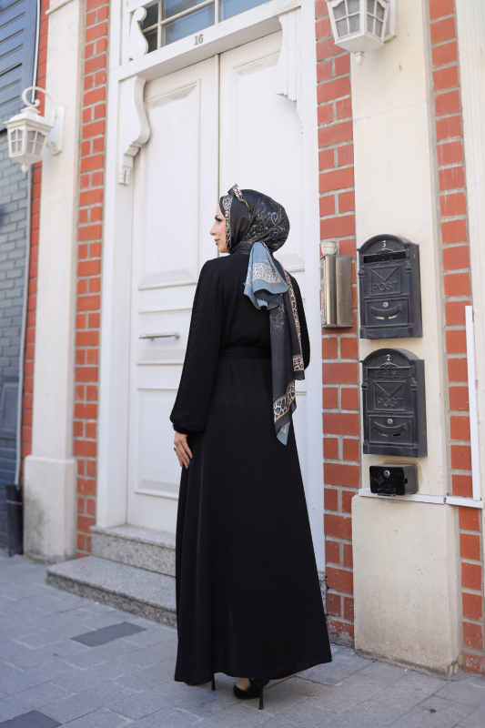 Aslım Abaya Siyah- 9034 - 6