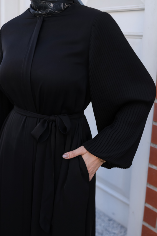 Aslım Abaya Siyah- 9034 - 8