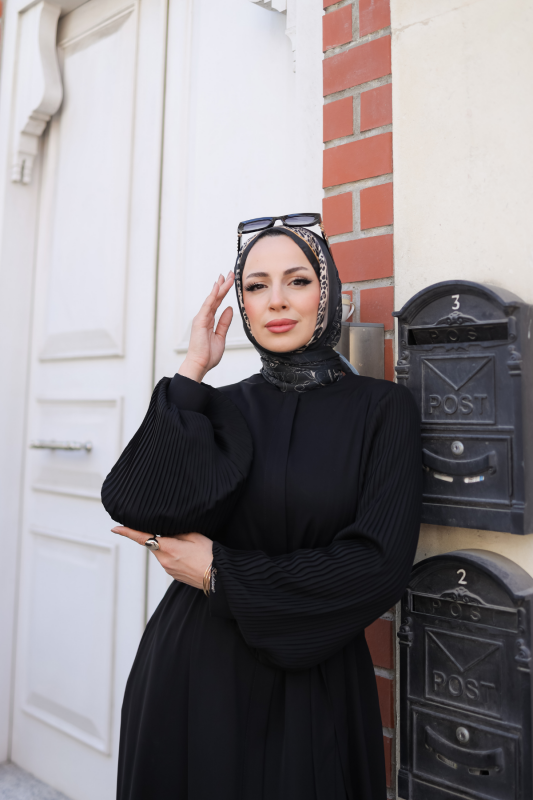 Aslım Abaya Siyah- 9034 - 9
