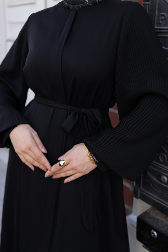 Aslım Abaya Siyah- 9034 - 10