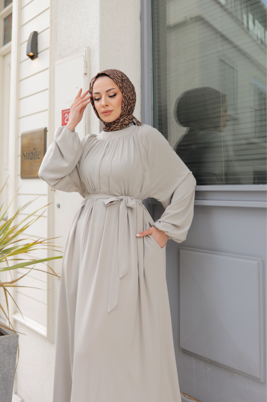 BAHAR ELBİSE & Bej - 2408 - 4
