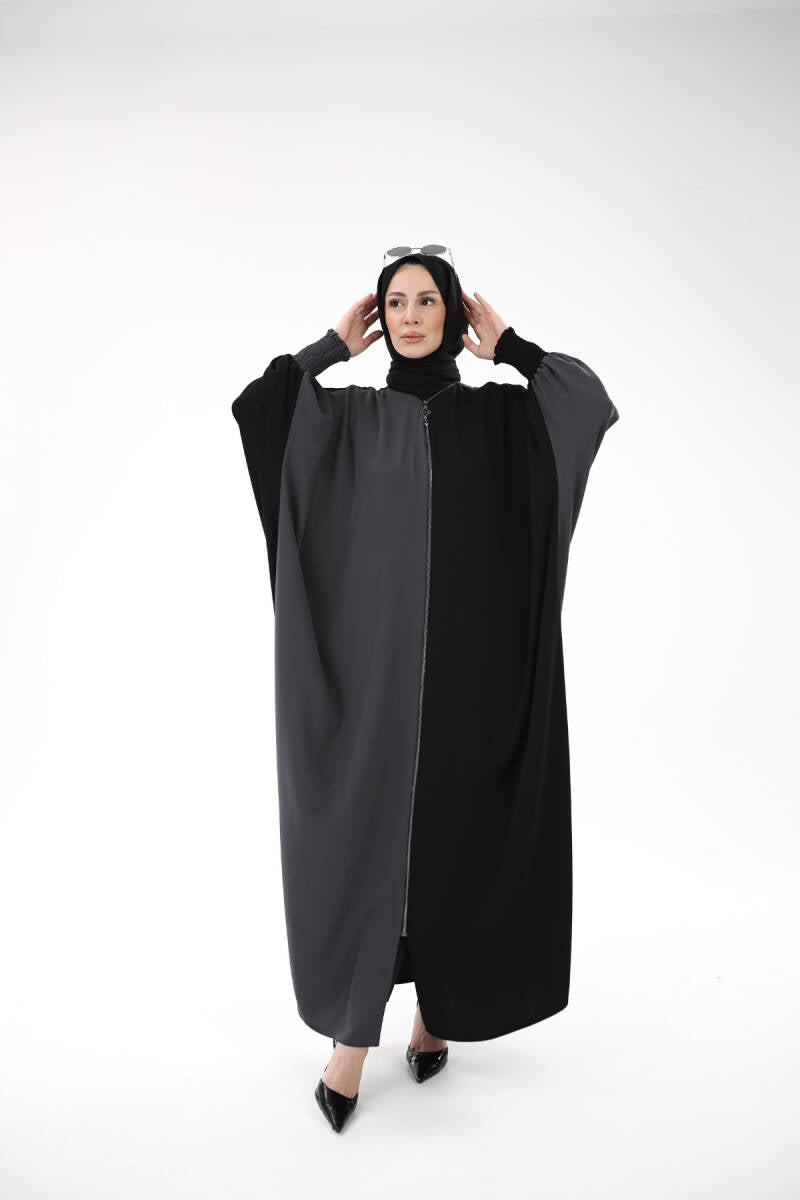 Yarasa Abaya Siyah Füme