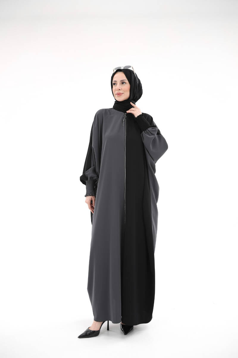 Yarasa Abaya Siyah Füme