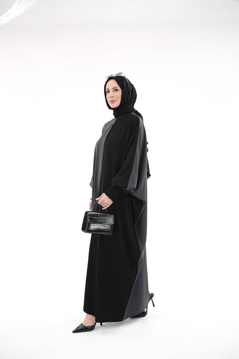 Yarasa Abaya Siyah Füme