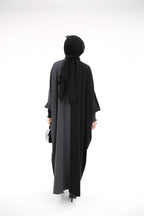 Yarasa Abaya Siyah Füme