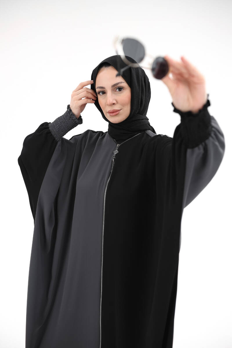 Yarasa Abaya Siyah Füme