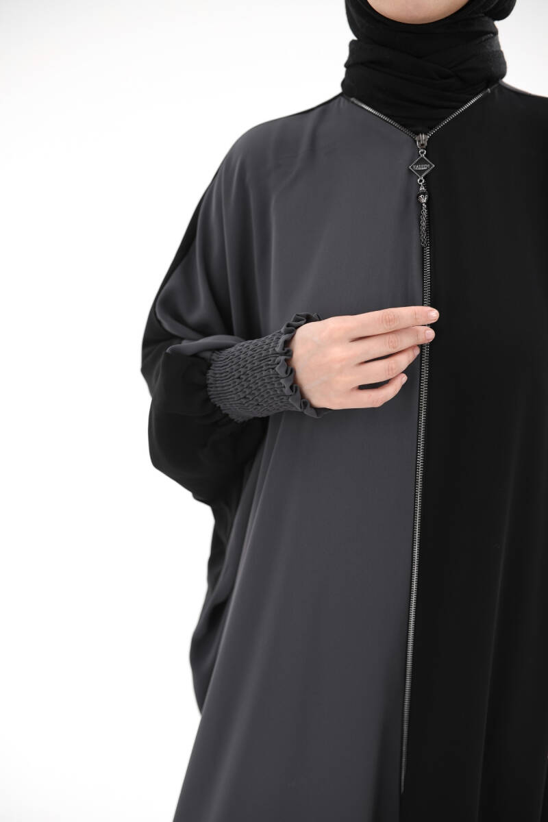 Yarasa Abaya Siyah Füme