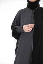 Yarasa Abaya Siyah Füme