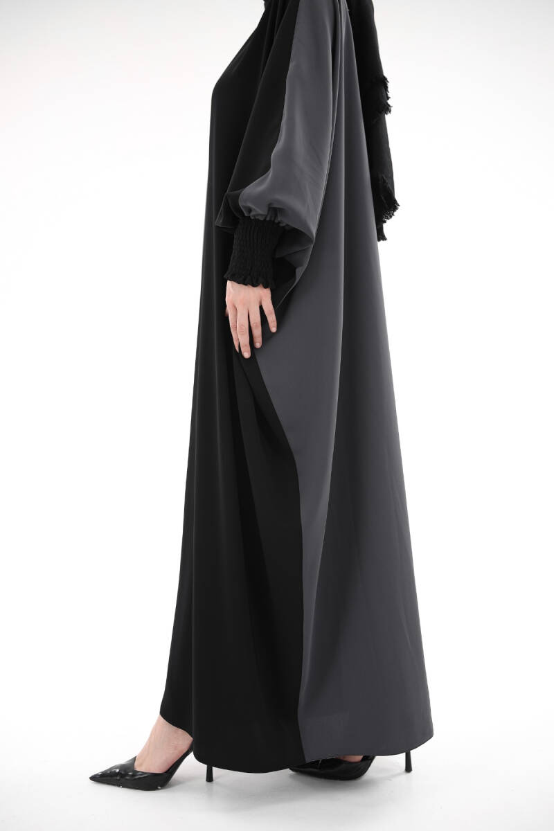 Yarasa Abaya Siyah Füme