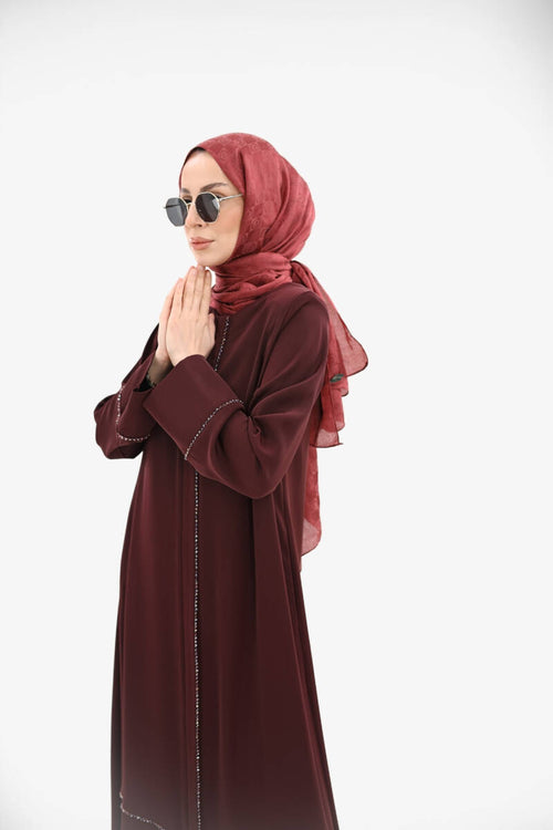 Alin Taşlı Ferace Bordo