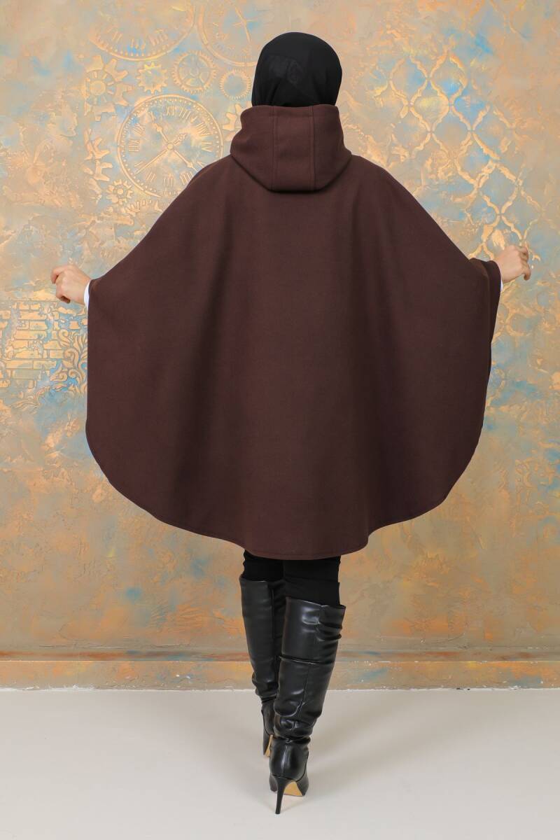 Kaşe Kışlık Kaşe Panço Kahverengi