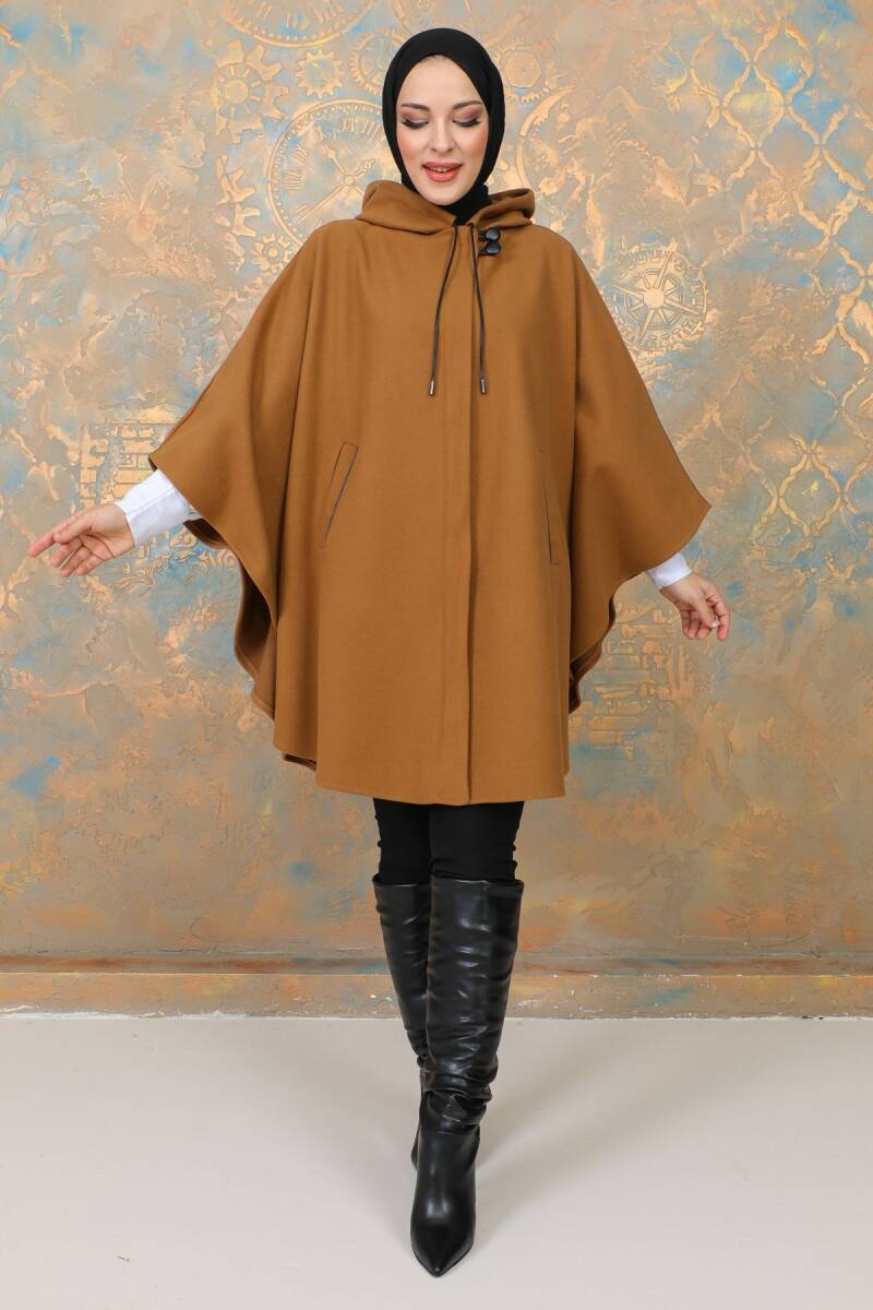 Kaşe Kışlık Kaşe Panço Camel