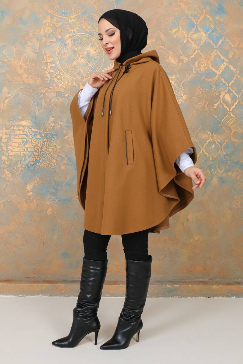 Kaşe Kışlık Kaşe Panço Camel