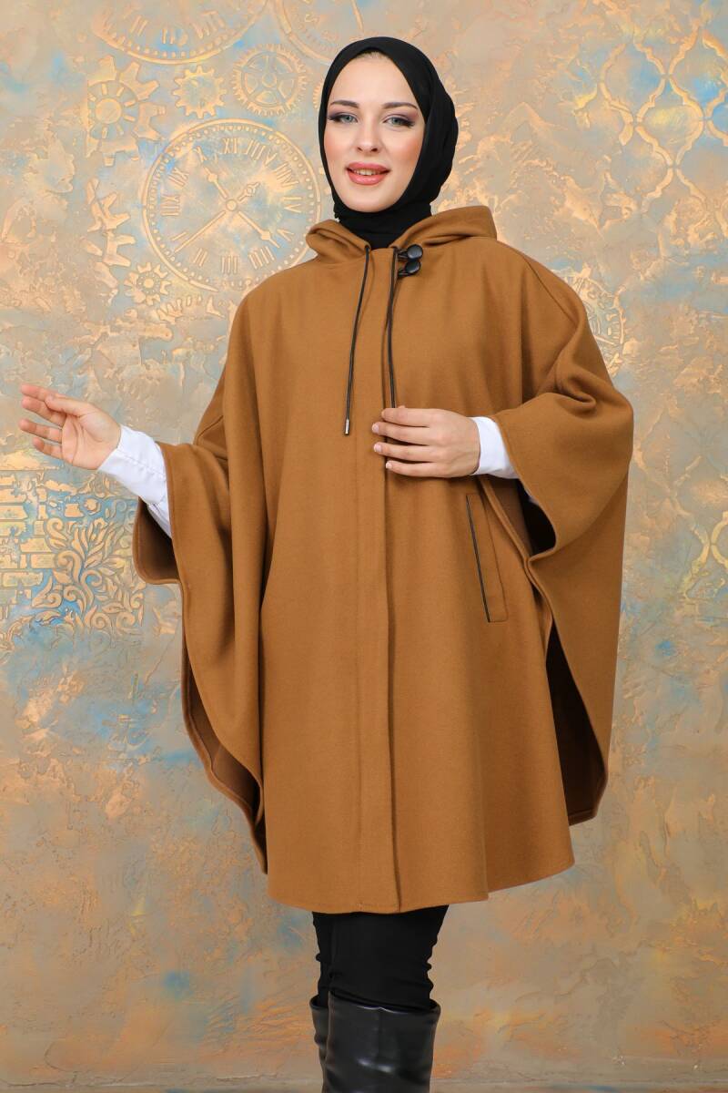 Kaşe Kışlık Kaşe Panço Camel