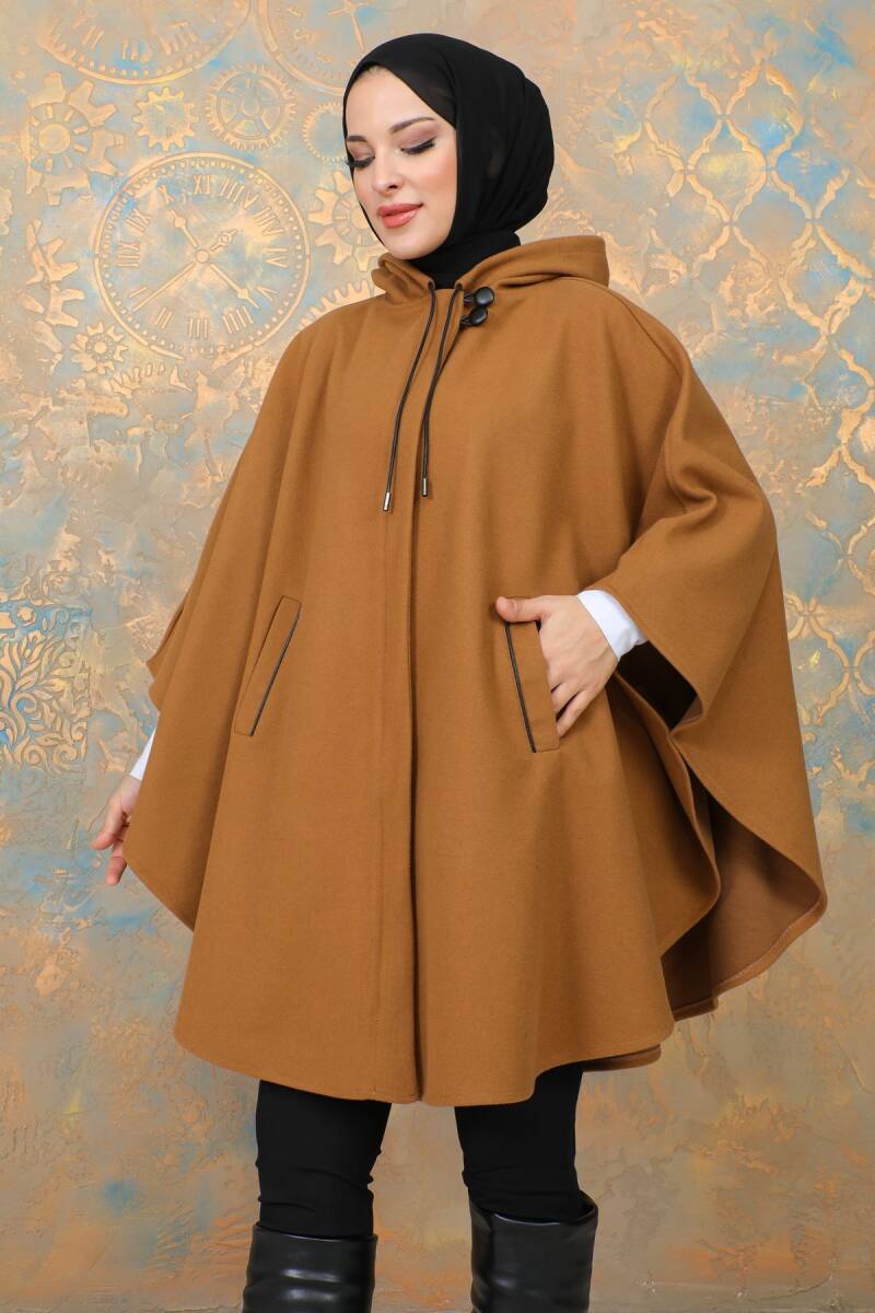 Kaşe Kışlık Kaşe Panço Camel