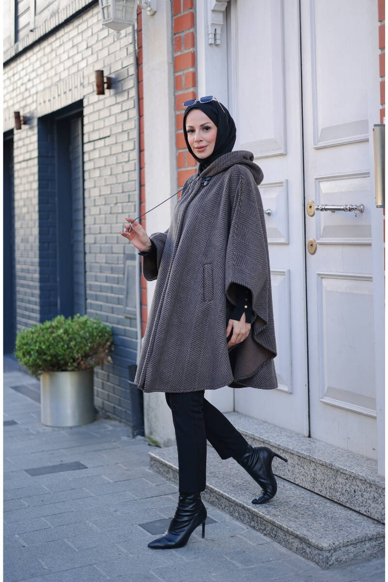Milena Balıksırtı Kaşe Panço Vizon