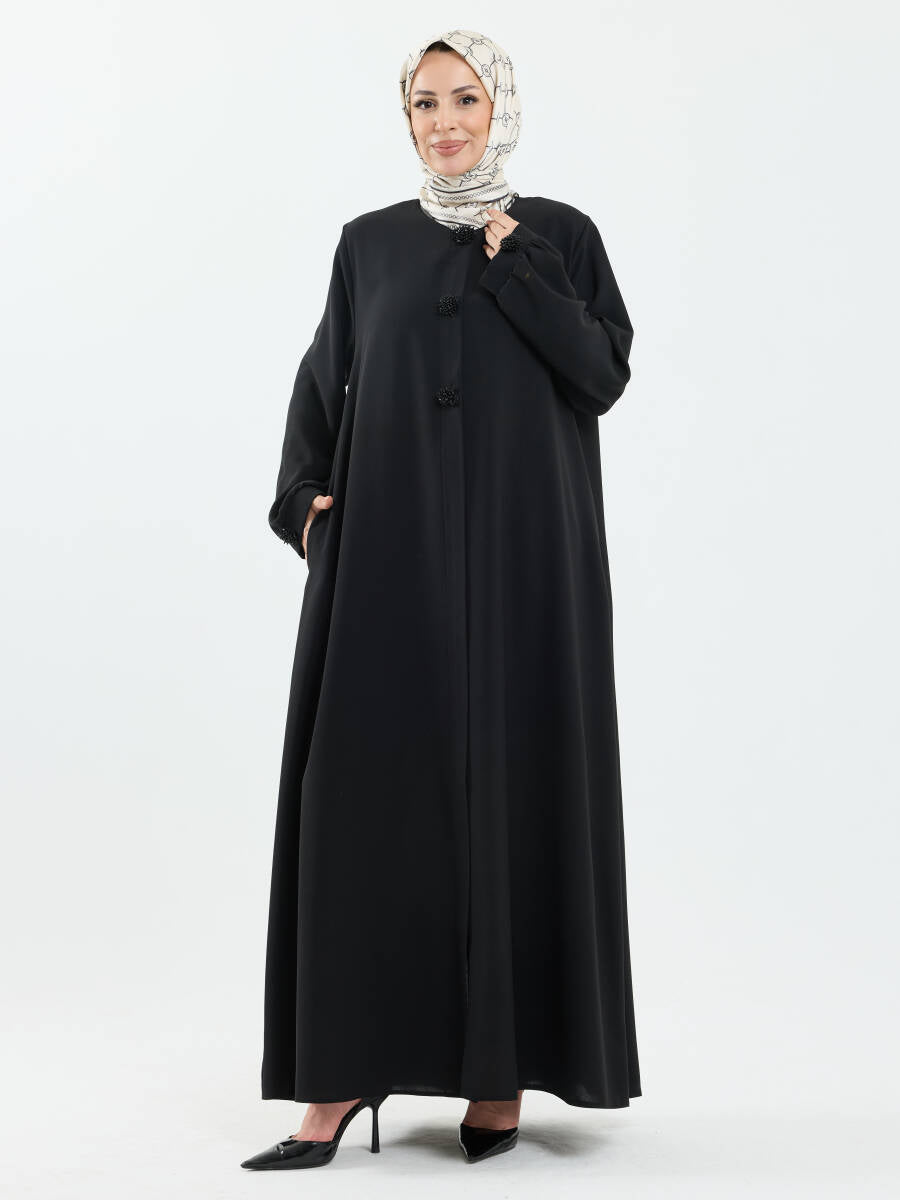 Fatma Buhara Taşlı Ferace Siyah