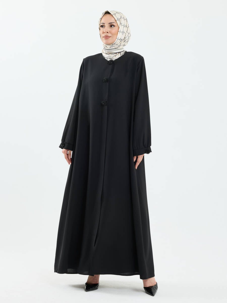 Fatma Buhara Taşlı Ferace Siyah