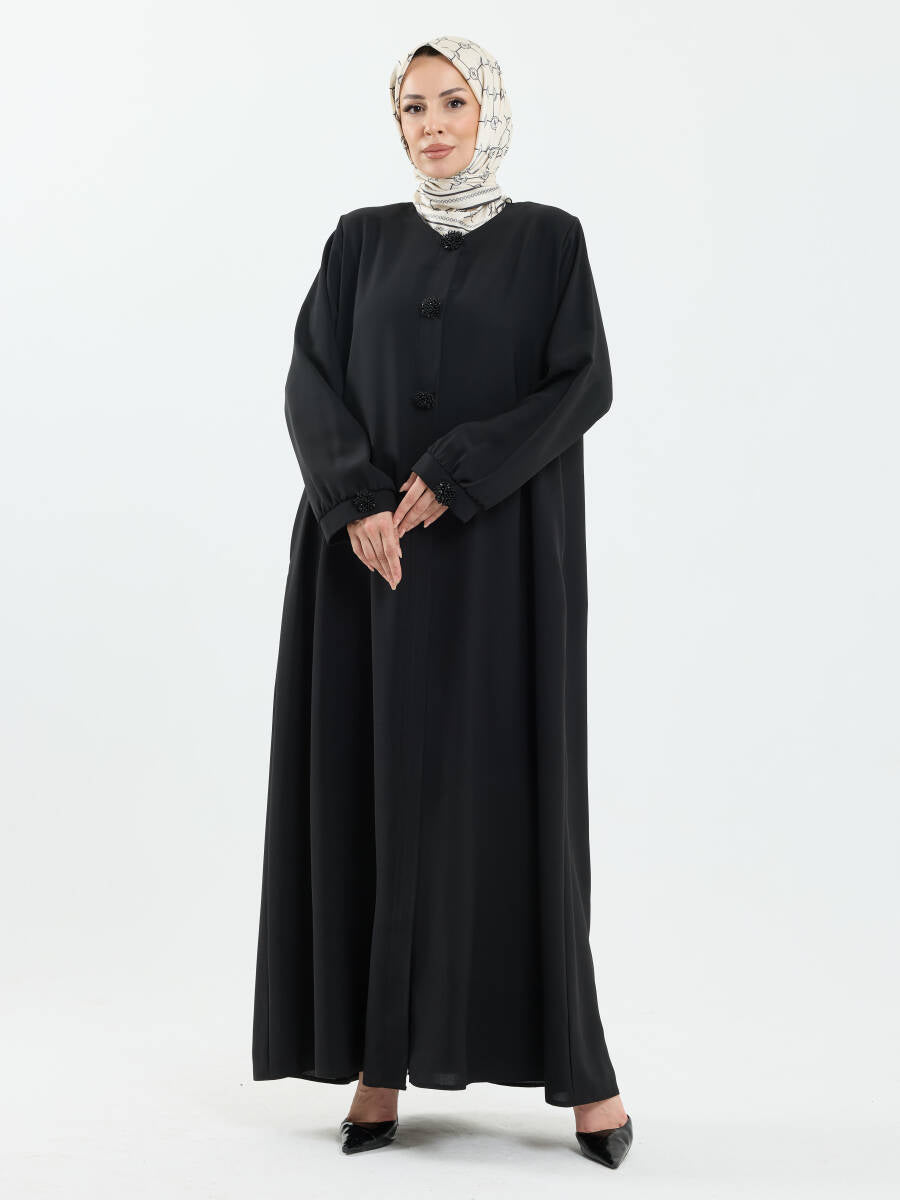 Fatma Buhara Taşlı Ferace Siyah