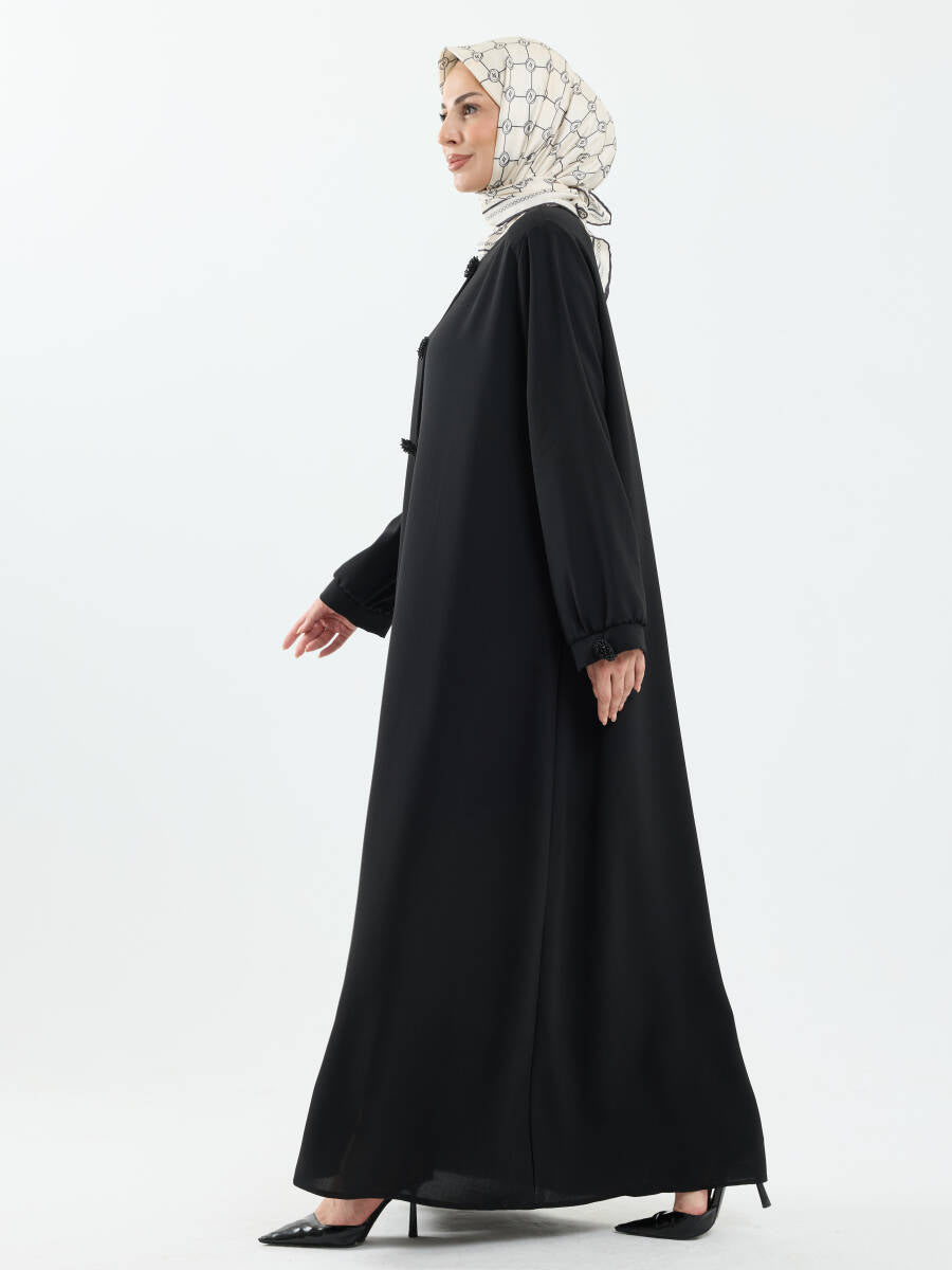Fatma Buhara Taşlı Ferace Siyah