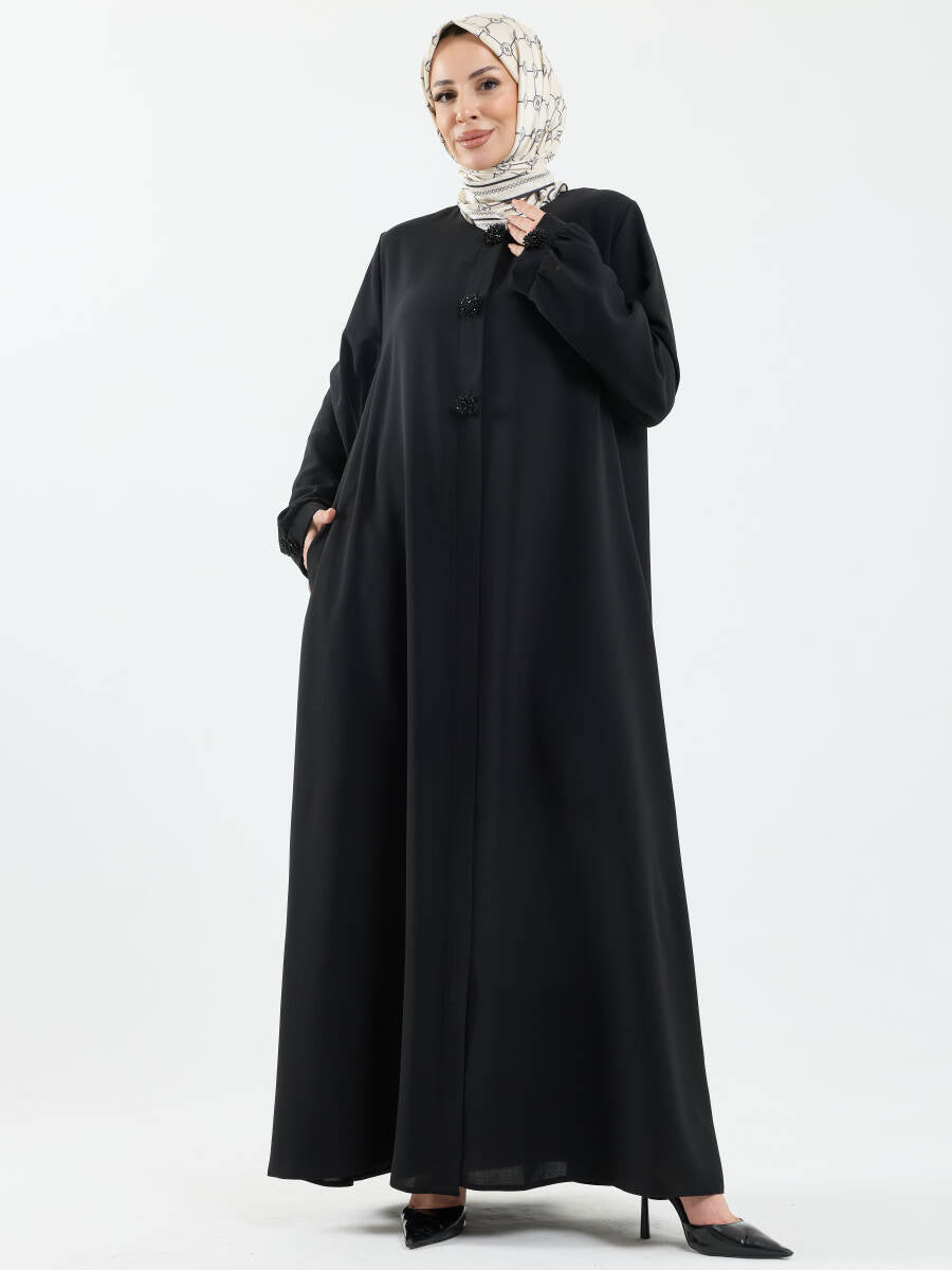 Fatma Buhara Taşlı Ferace Siyah
