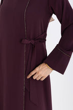 Silve Dubai İpeği Abaya Mürdüm