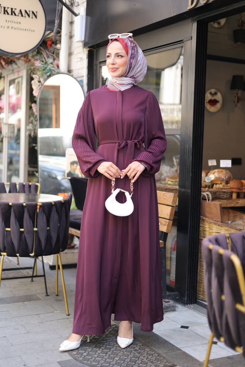 Aslım Abaya Bordo