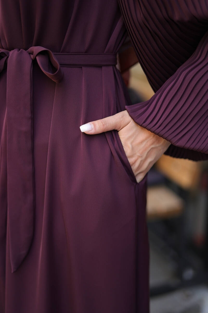Aslım Abaya Bordo